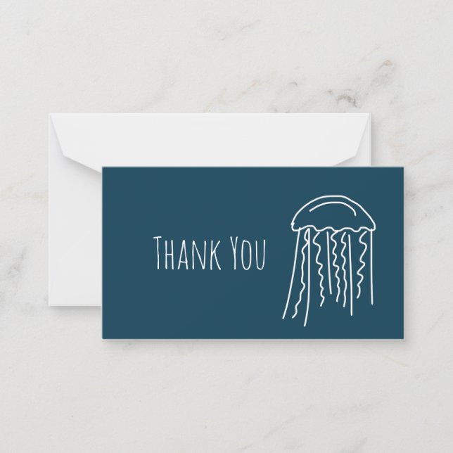 Marine jellyfish aquatic sea life card (Front)