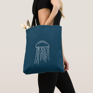 Marine jellyfish aquatic sea life tote bag