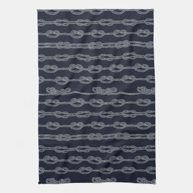 Marine Knots Pattern Tea Towel (Vertical)