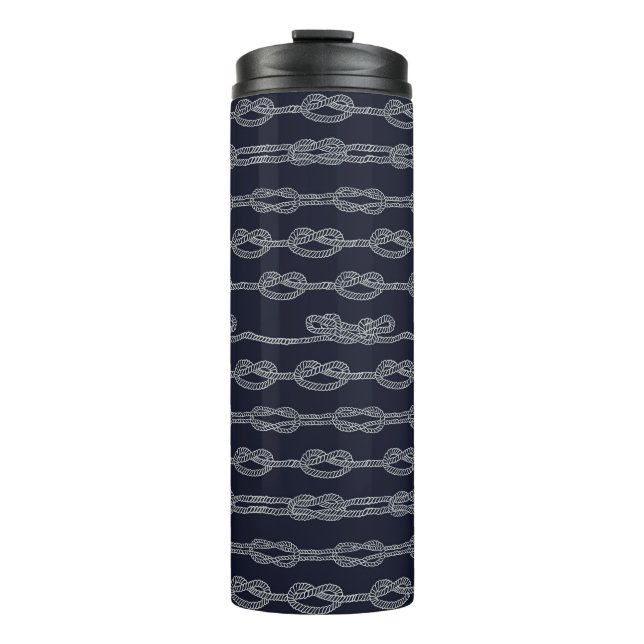 Marine Knots Pattern Thermal Tumbler (Front)