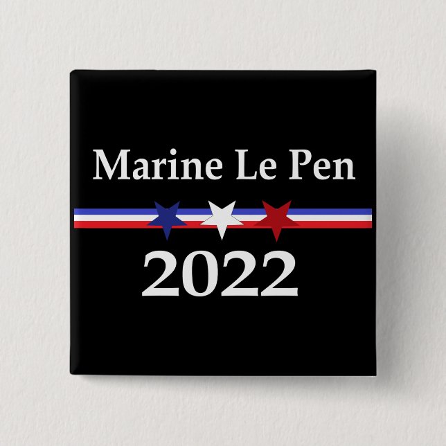 Marine Le Pen 2022 President France 15 Cm Square Badge (Front)