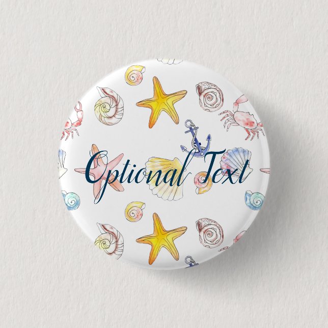 Marine Life & Anchors  3 Cm Round Badge (Front)