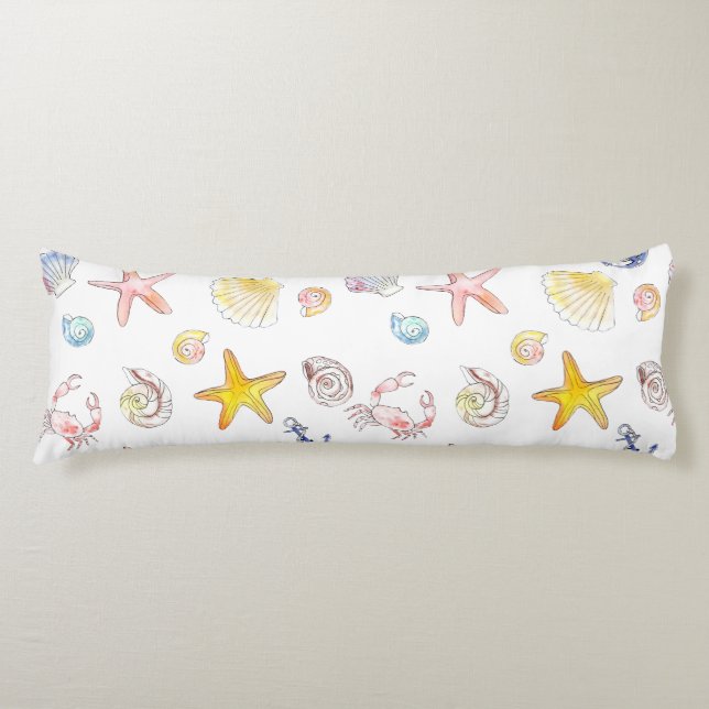 Marine Life & Anchors  Body Cushion (Front)