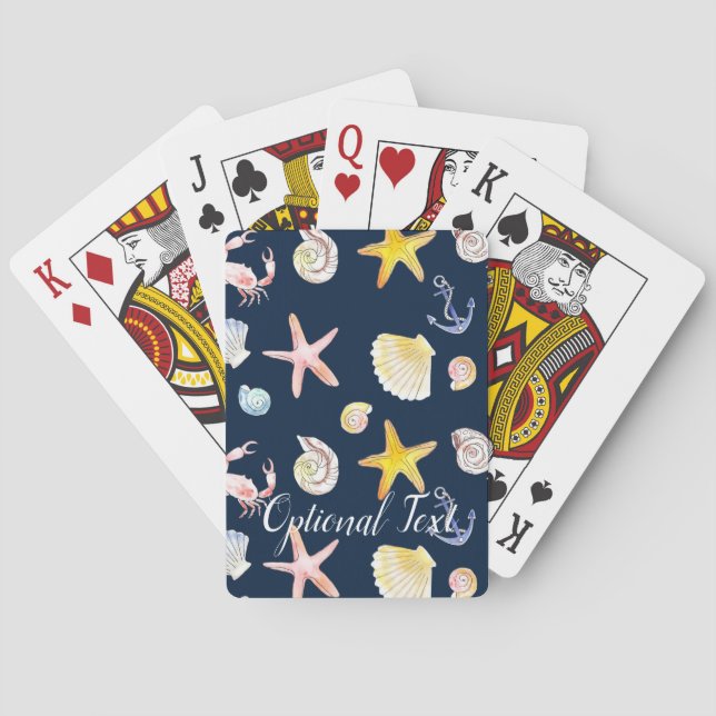 Marine Life & Anchors (Dark) Playing Cards (Back)