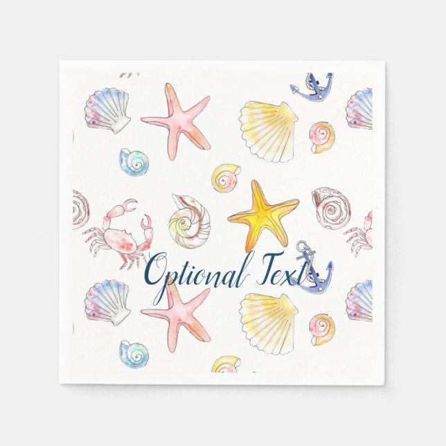 Marine Life & Anchors  Napkin (Front)