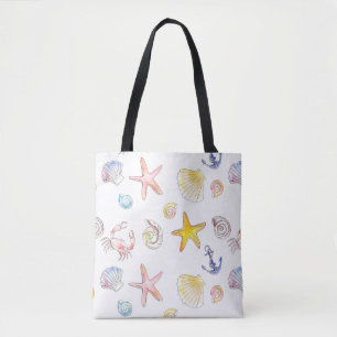 Marine Life & Anchors  Tote Bag