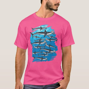 Marine Life Animal Underwater Swarm Hammerhead Sha T-Shirt