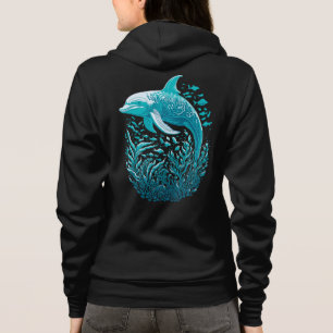 Marine Life Art Dolphin Graphic Design Hoodie