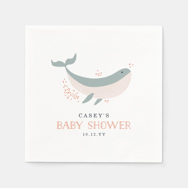 Marine Life Baby Shower Napkin (Front)