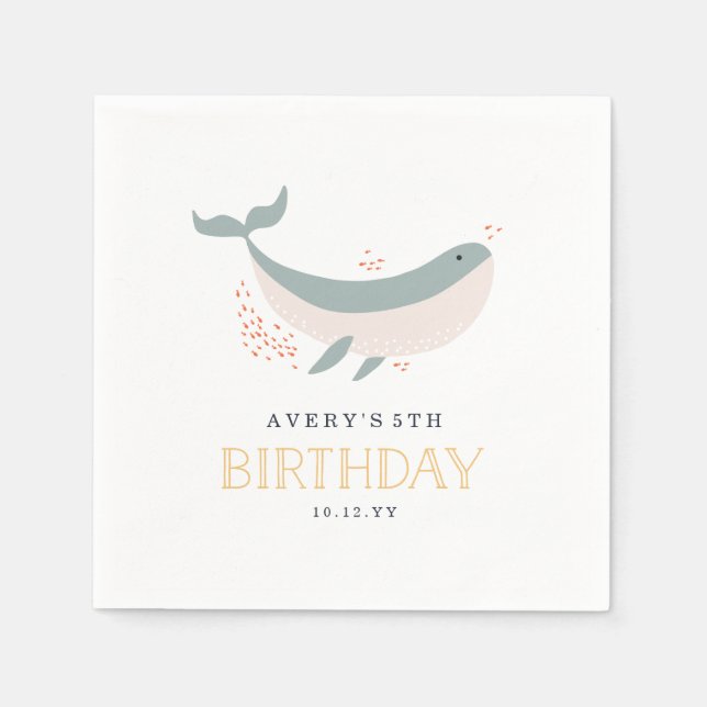 Marine Life Birthday Party Napkin (Front)