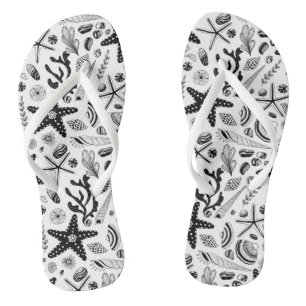Marine life flip flops