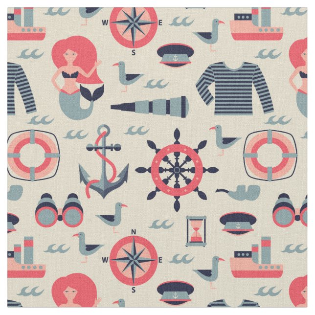 Marine Life Pattern Fabric (Close Up)