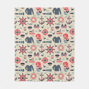 Marine Life Pattern Fleece Blanket