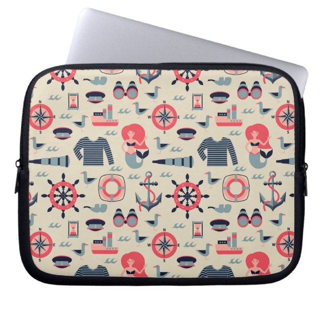 Marine Life Pattern Laptop Sleeve (Front)
