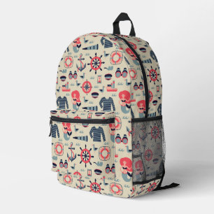 Marine Life Pattern Printed Backpack