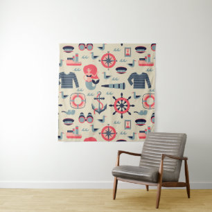 Marine Life Pattern Tapestry