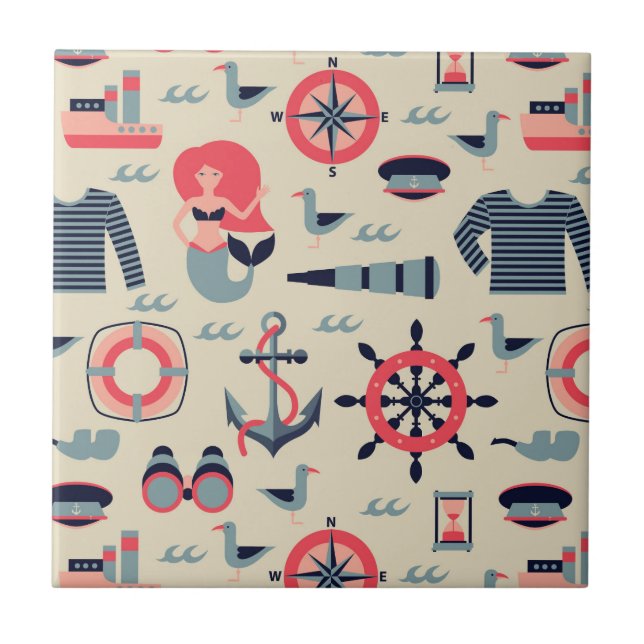 Marine Life Pattern Tile (Front)