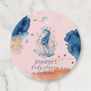 Marine Life Seahorse Baby Shower Favour Tags