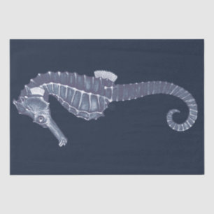 Marine Life Seahorse on Dark Navy Blue Tissue Paper
