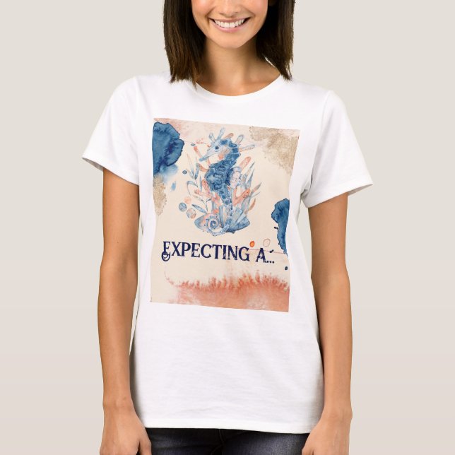 Marine Life | Seahorses on Board Mama to be T-Shirt (Front)