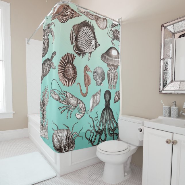 Marine Life Shower Curtain (In Situ)