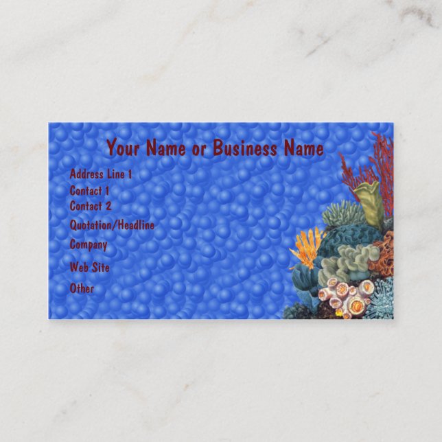 Marine Life Underwater Coral Reef Profile Card (Front)