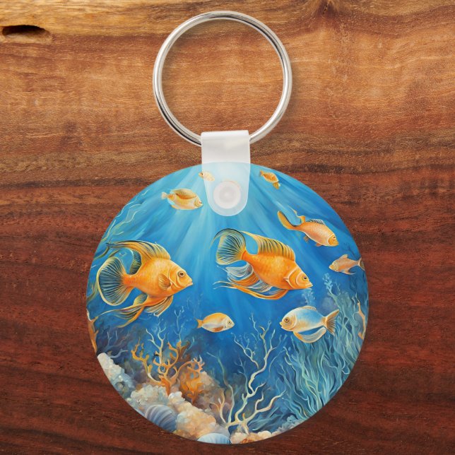 Marine Life with Exotic Fish Key Ring (Front)