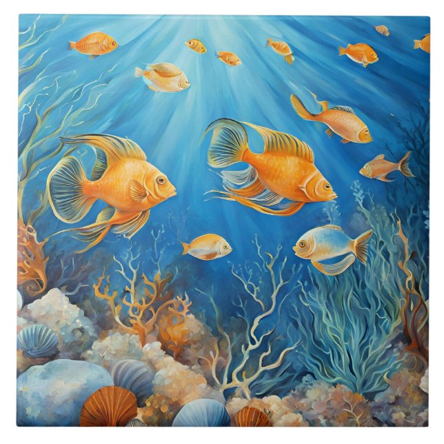 Marine Life with Exotic Fish Tile (Front)