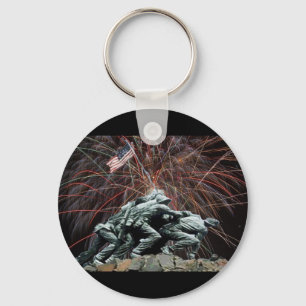 Marine Memorial Iwo Jima Fireworks Washington DC Key Ring