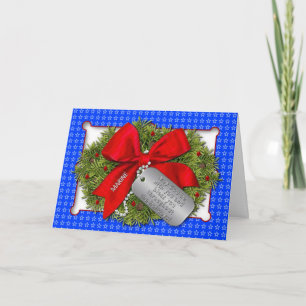 MARINE -  MILITARY HOLIDAY - CHRISTMAS WREATH CARD