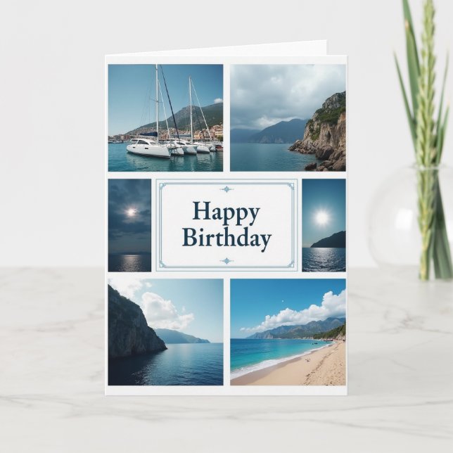 Marine Mosaic Birthday Card (Front)