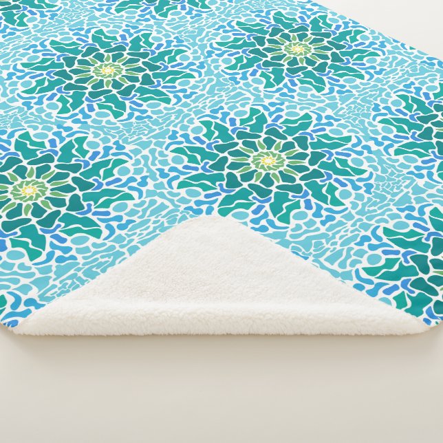 Marine Mosaic Sherpa Blanket (3/4)
