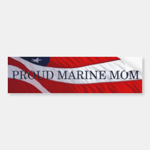Marine Mum American Flag Bumper Sticker