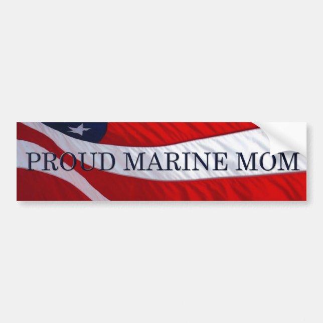 Marine Mum American Flag Bumper Sticker (Front)