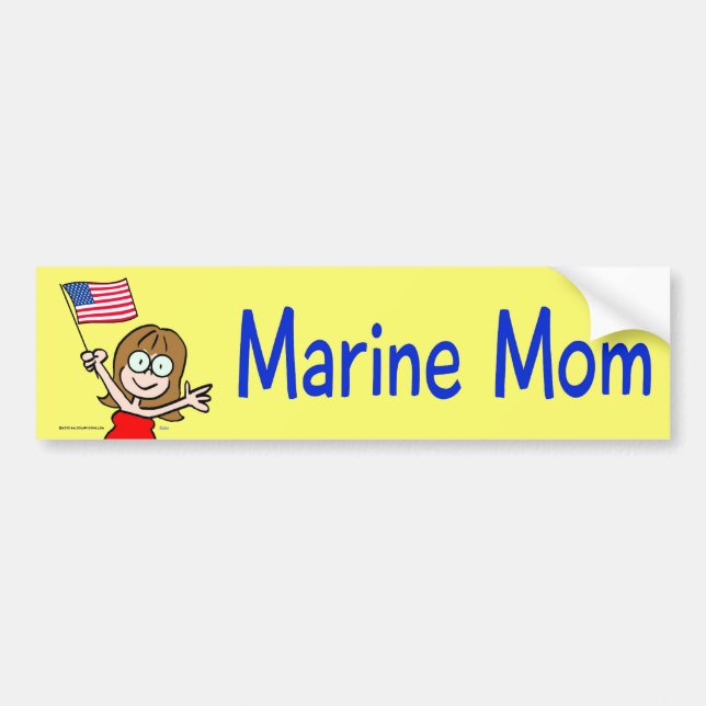 marine mum marines corps patriotism bumper sticker (Front)