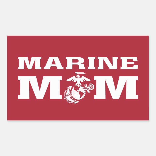 Marine Mum Rectangular Sticker (Front)