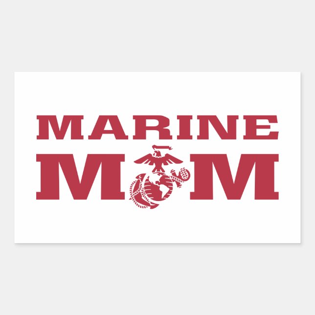 Marine Mum Rectangular Sticker (Front)