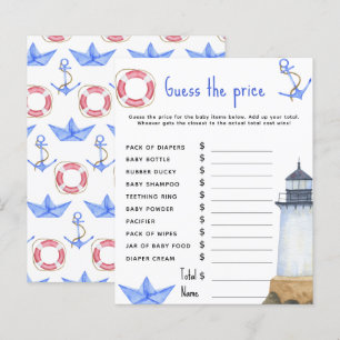 Marine nautical Party games   Price Guess Game