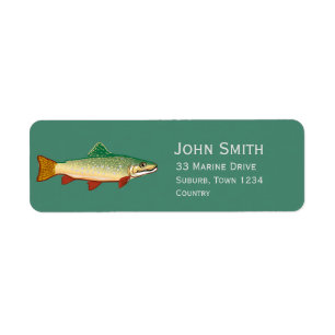Marine Nautical vintage trout fish