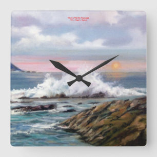 Marine navy//Seascape Square Wall Clock