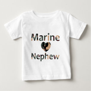 Marine Nephew Heart Camo Baby T-Shirt