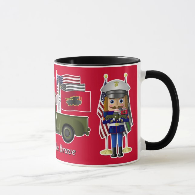 Marine Nutcracker with Little Military Truck Mug (Right)