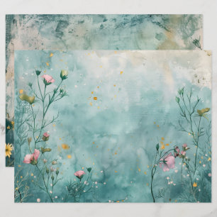 Marine Ocean Nautical Teal Blue Scrapbook Paper