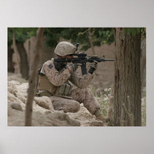 Marine on Point During Patrol Poster