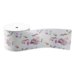 Marine pattern grosgrain ribbon