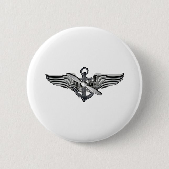 marine pilot wings 6 cm round badge (Front)