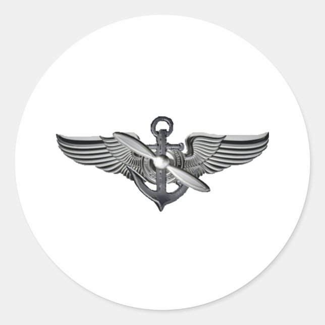 marine pilot wings classic round sticker (Front)