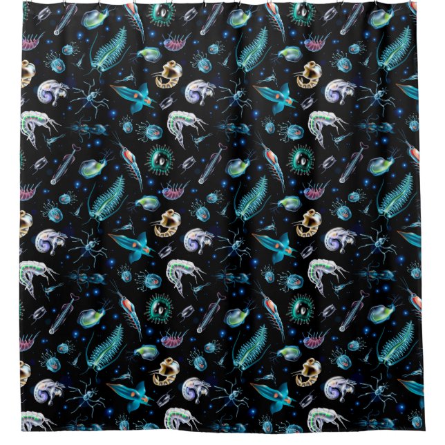 Marine Plankton  Shower Curtain (Front)