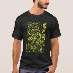 Marine Recon Tactical Horror Illustration T-Shirt