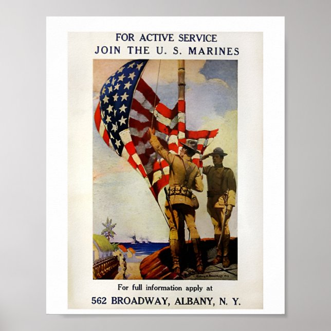 Marine Recruiting Flag Poster (Front)